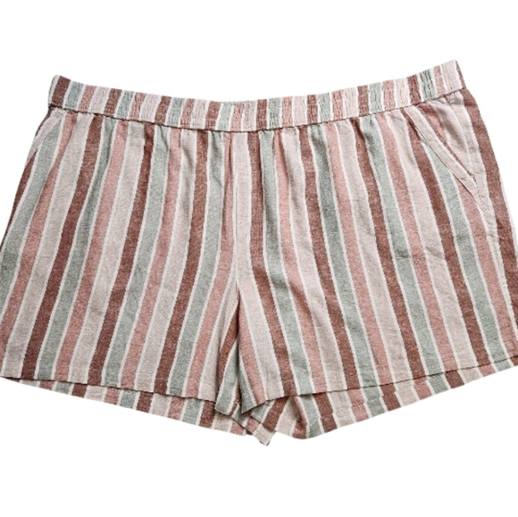 Size 4X Shorts Linen blend Boyfriend cut Pockets Elastic waistband SONOMA NWT - Picture 5 of 16